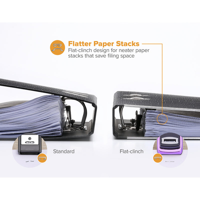 Flat Clinch Stapler, 40 Sheets, Metallic Purple