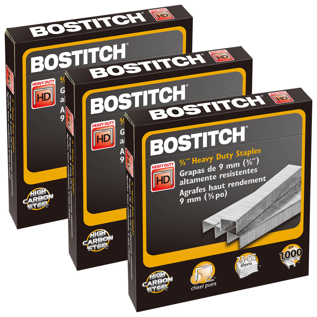 (3 Bx) Heavy Duty Staples 3/8in 1000/box