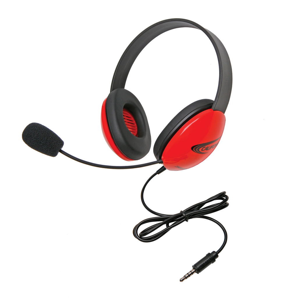 Headsets W- Single 35mm Plugs Red Listening 1st