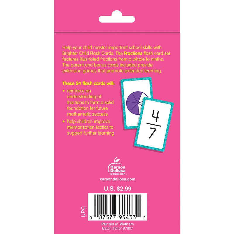 Fractions Flash Cards, 54 Cards
