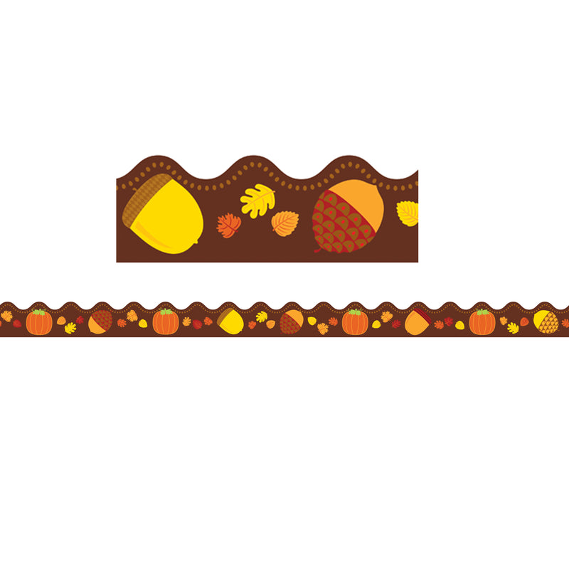 (6 Pk) Acorns & Pumpkins Scalloped Border