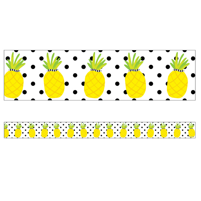 (6 Pk) Tropical Pineappls Straight Borders Simply Stylish