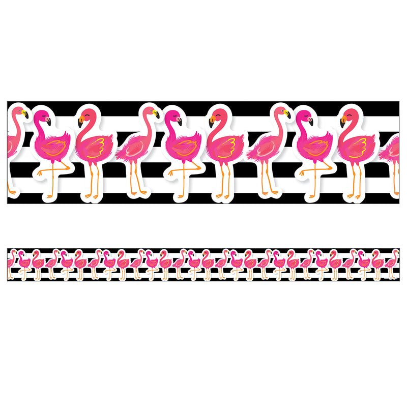 (6 Pk) Tropical Flamingos Straight Borders Simply Stylish