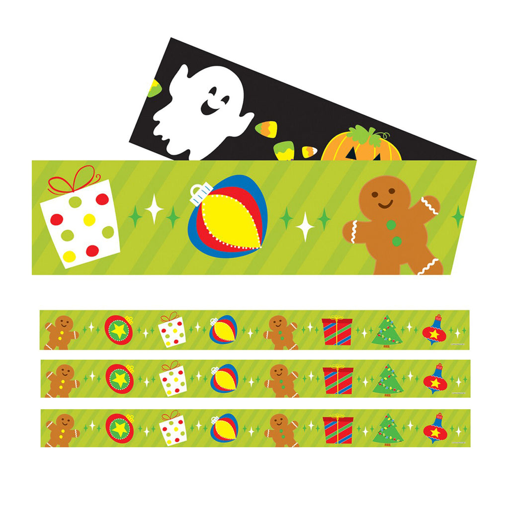 (3 Pk) Halloween-holiday Straight Borders Two Sided