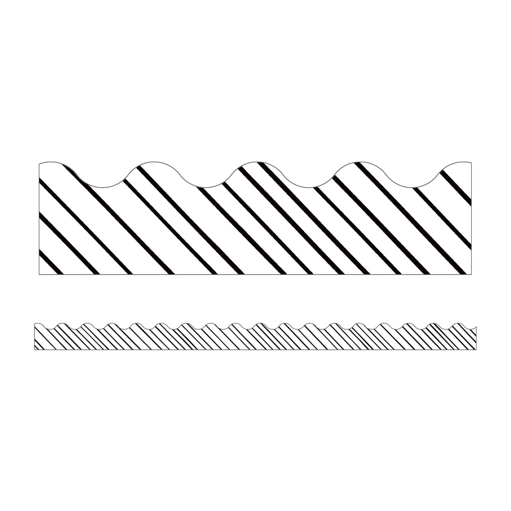 Black & White Stripes Scallopd Trim Kind Vibes