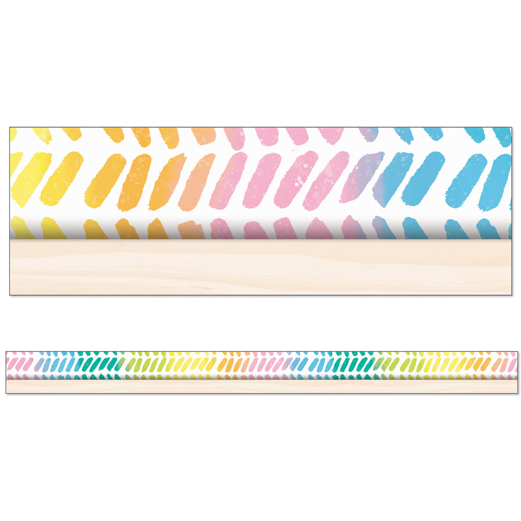 Creatively Inspired Watercolor Chevron Straight Borders, 36 Feet