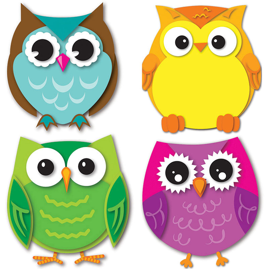 (6 Pk) Colorful Owls Cut Outs