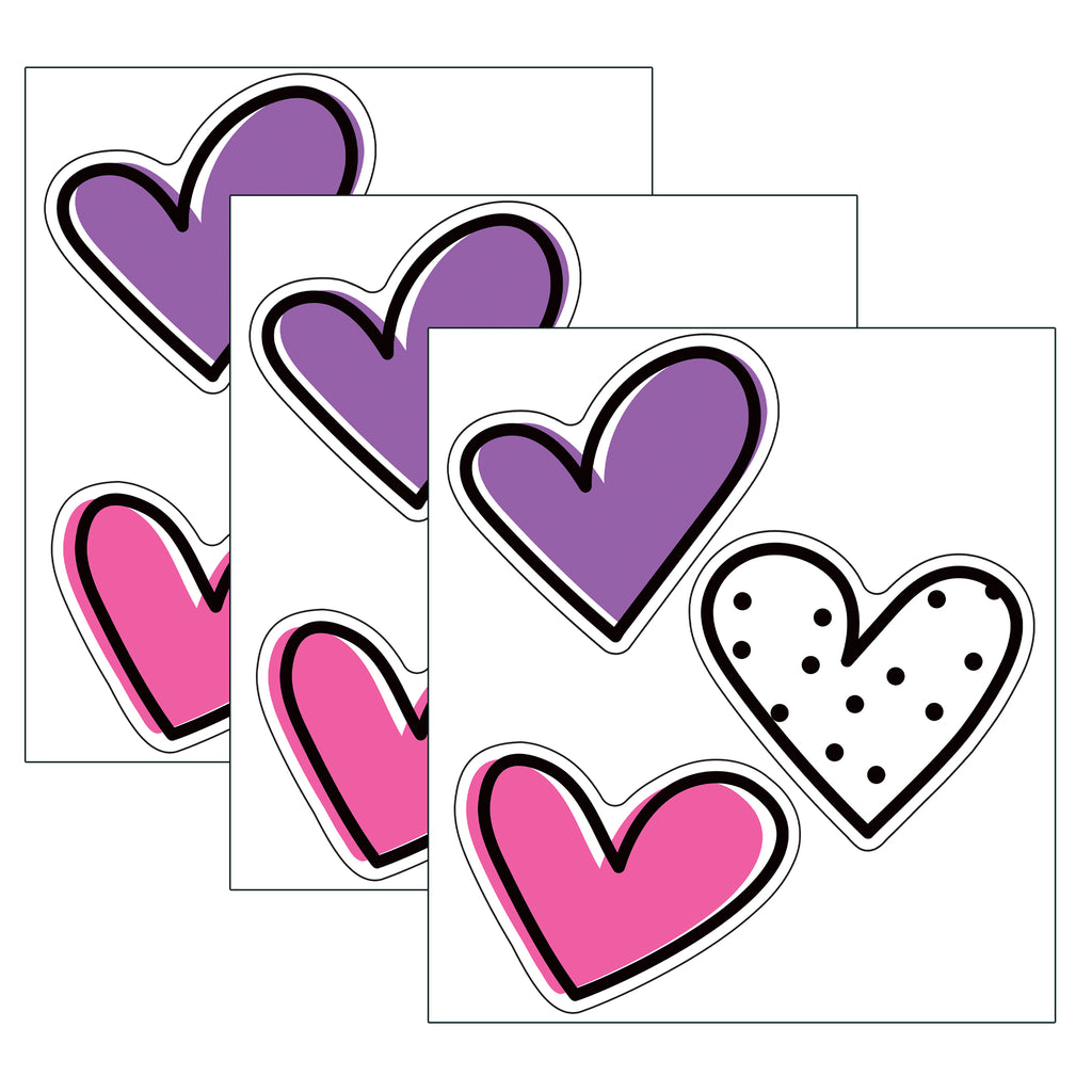 (3 Pk) Kind Vibes Doodle Hearts Cut Outs