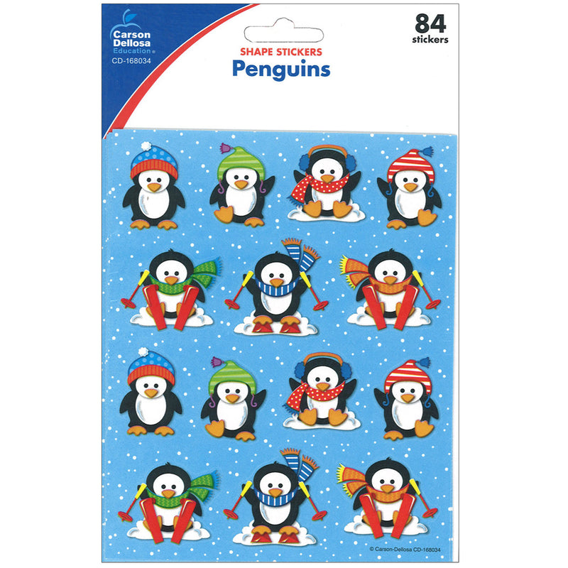 Penguins Shape Stickers 84pk