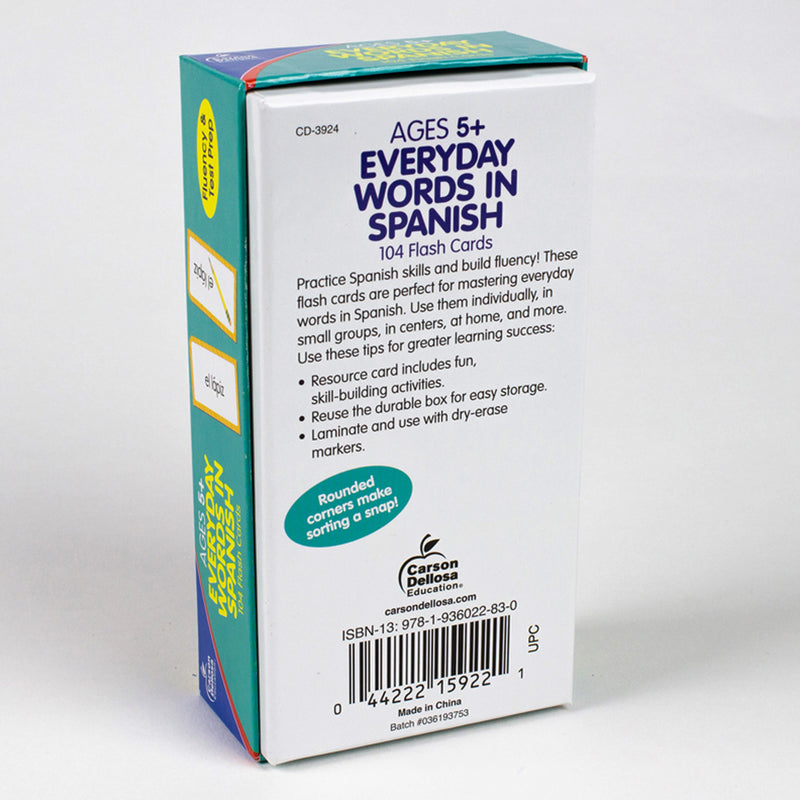 Flash Cards Everyday Words In Spanish Photographic