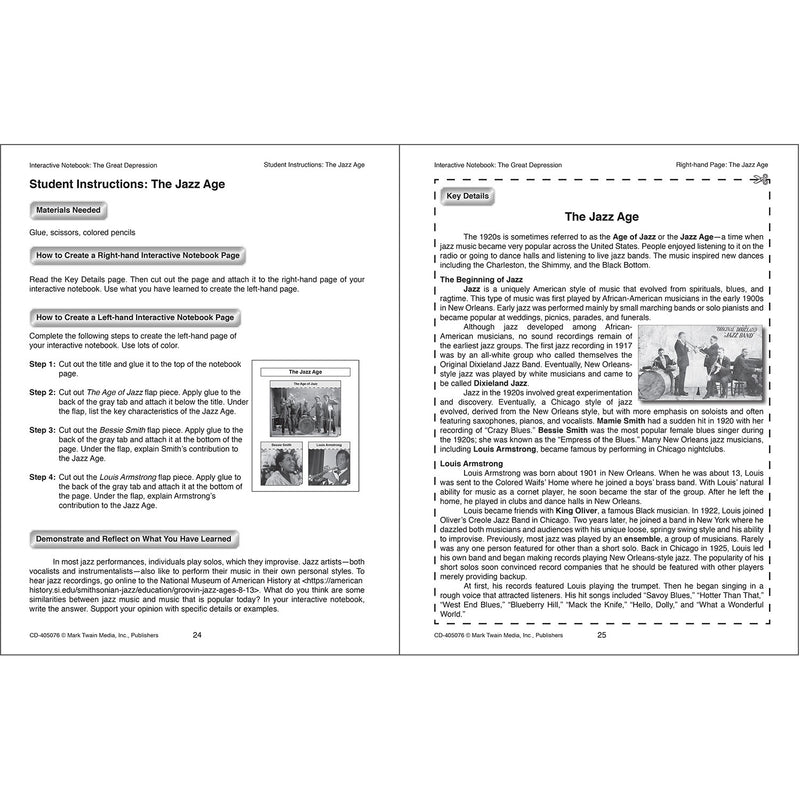 Interactive Notebook: The Great Depression, Grade 5-8