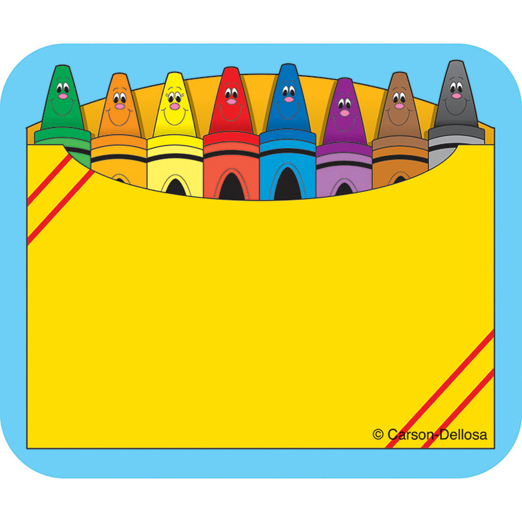 (6 Pk) Name Tags Crayon Box 40 Per Pk Self-adhesive