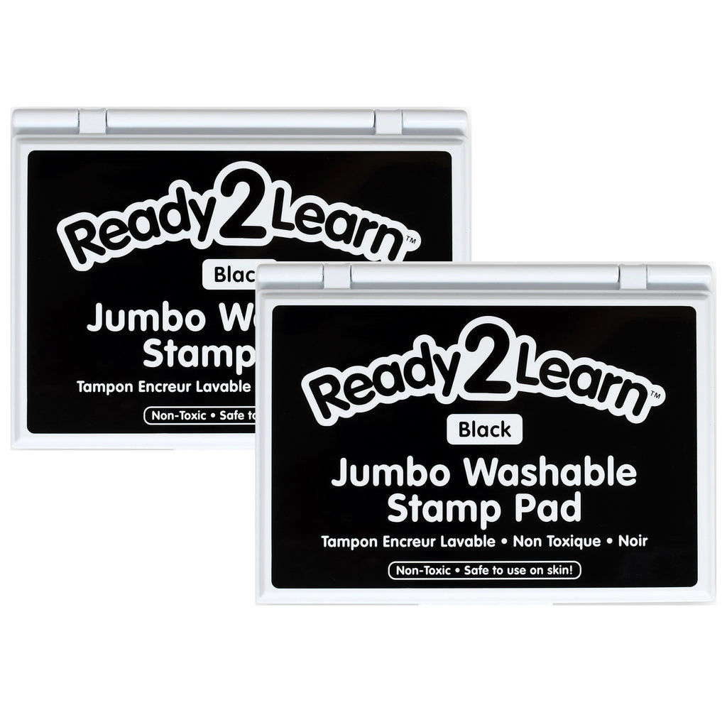 Jumbo Washable Stamp Pad - Black - 6.2"L x 4.1"W - Pack of 2