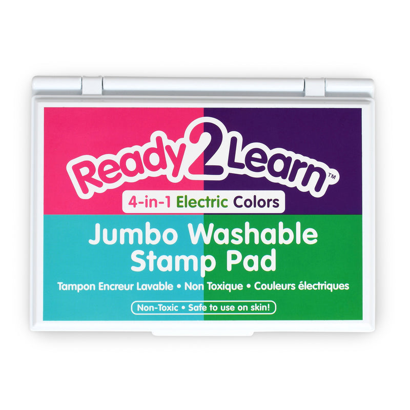 Jumbo Washable Stamp Pad - 4-in-1 Electric Colors - Pack of 2