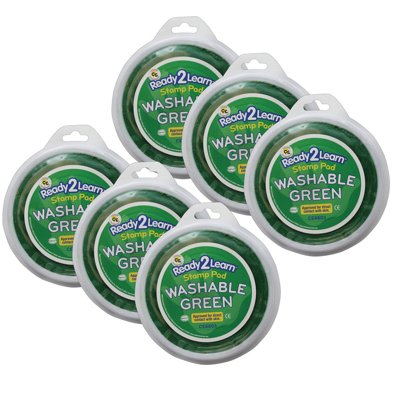 (6 Ea) Jumbo Circular Washable Pads Green