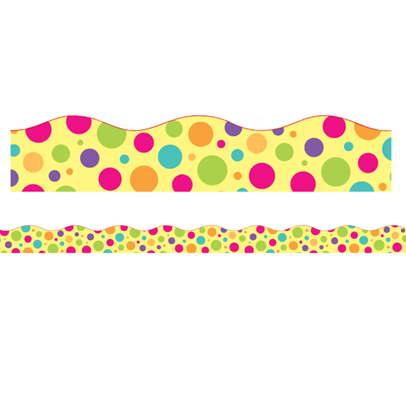 (2 Pk) Colorful Dot Magnetic Border Scalloped