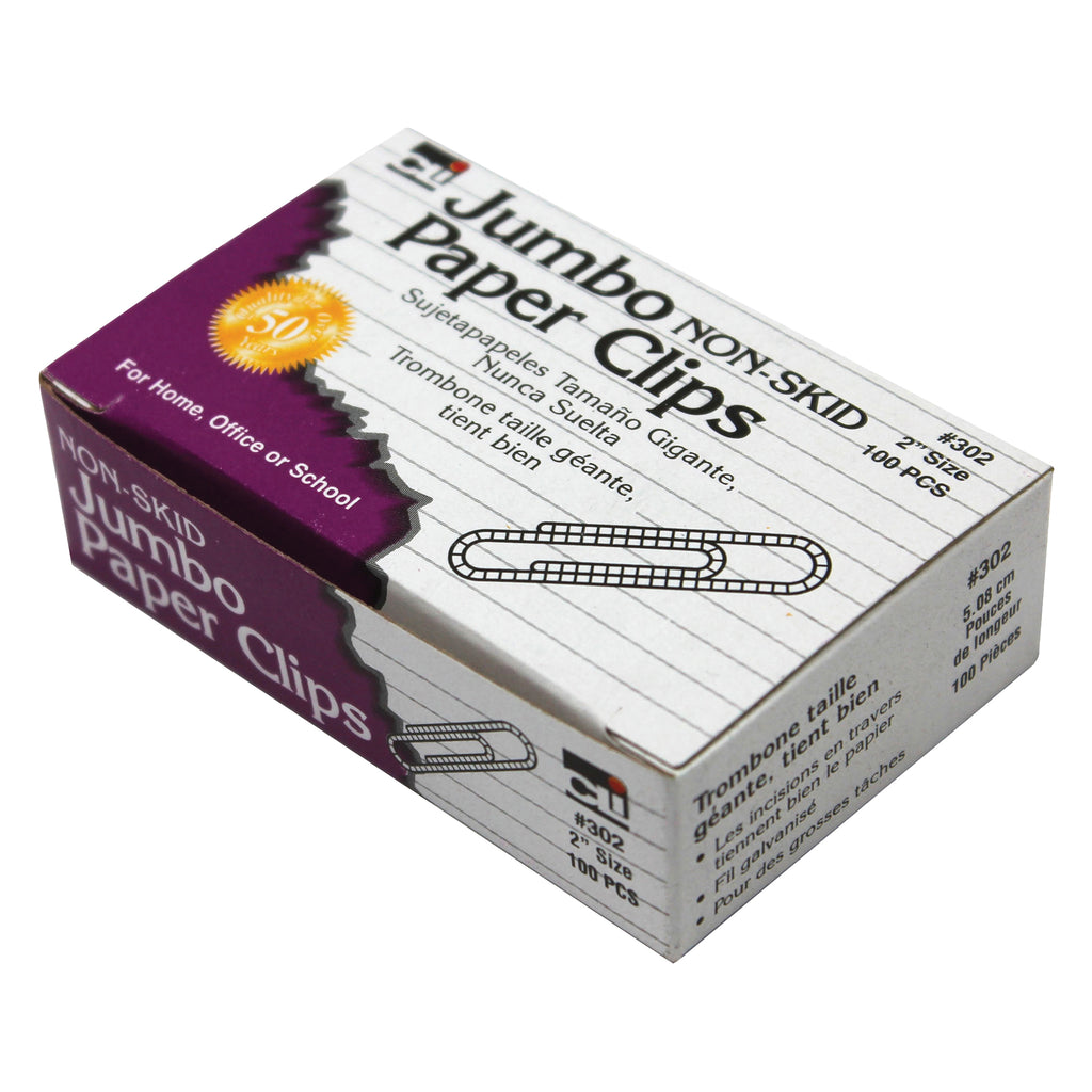 (2 Pk) Jumbo Paper Clips Non Skid 10 Boxes Of 100 Clips Per Box