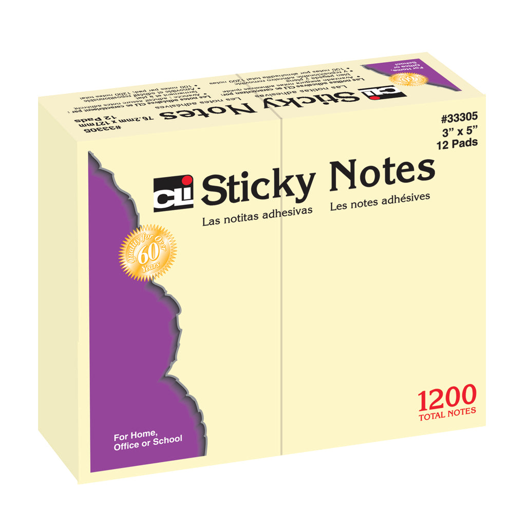 (3 Pk) Sticky Notes 3x5 Plain