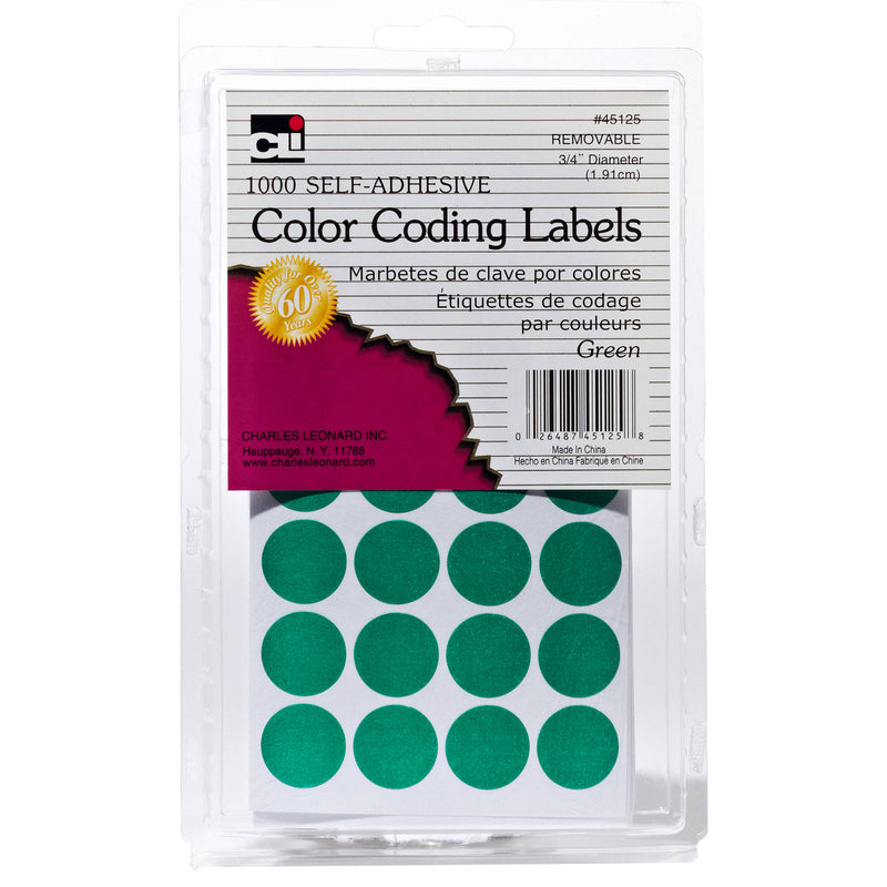 (12 Pk) Color Coding Labels Green
