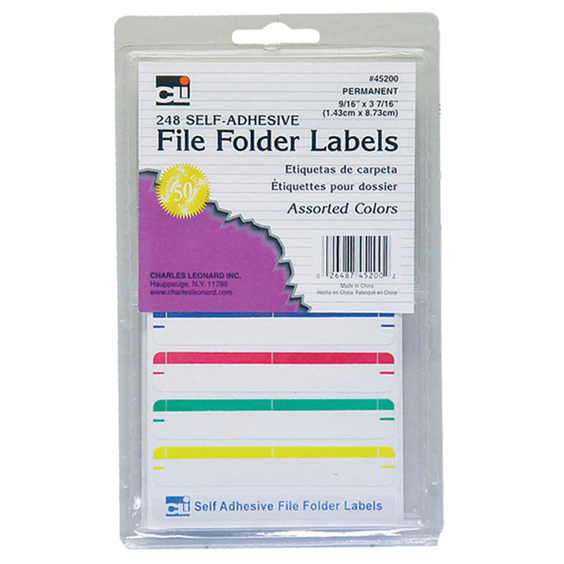 (12 Pk) File Folder Labels Assorted 248 Per Pk