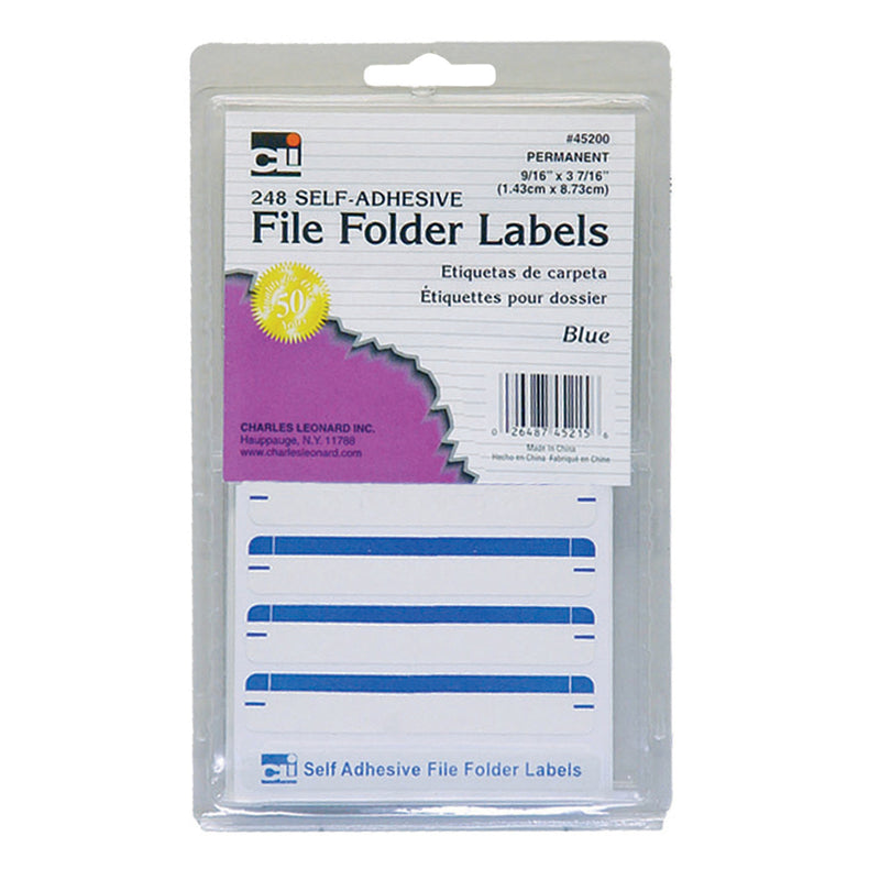 (12 Pk) File Folder Labels Blue 248 Per Pk