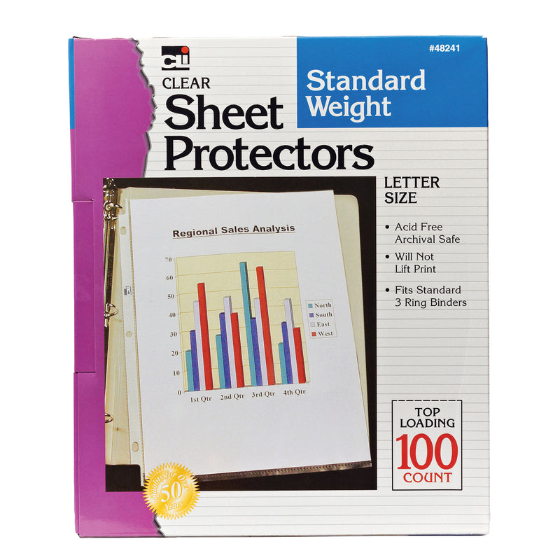 (2 Pk) Sheet Protectors Clear 100 Per Bx