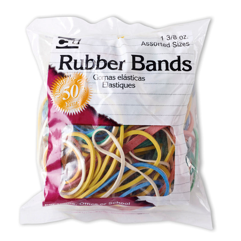 (12 Pk) Rubber Bands Asst Colors 1 3-8oz Bag