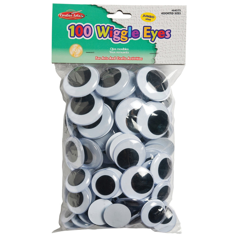 (2 Pk) Jumbo Wiggle Eyes Black