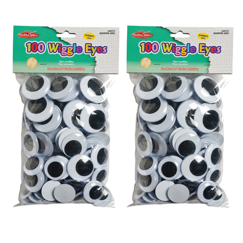 (2 Pk) Jumbo Wiggle Eyes Black