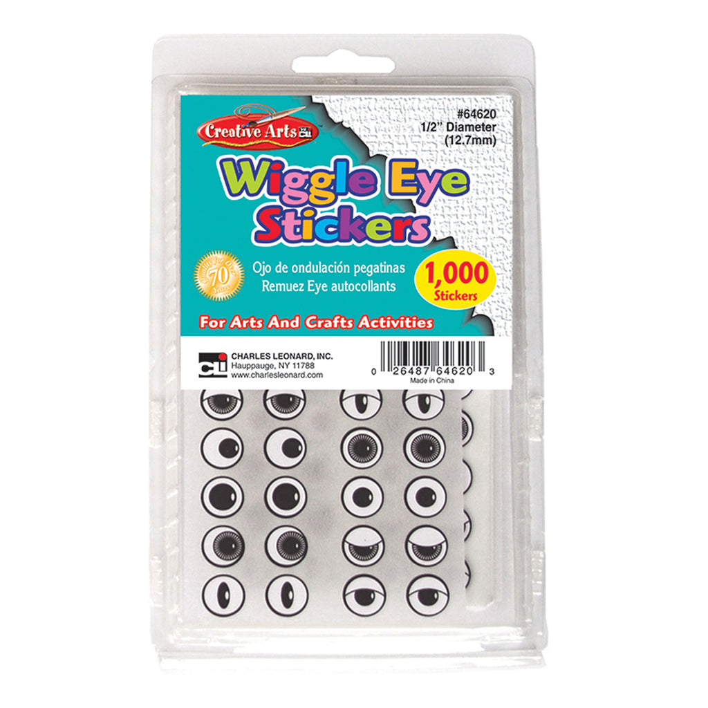 (3 Pk) Wiggle Eyes Stickers Black