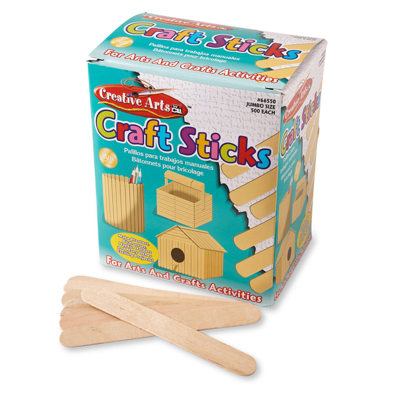 (2 Bx) Craft Sticks Jumbo Size 500 Per Box