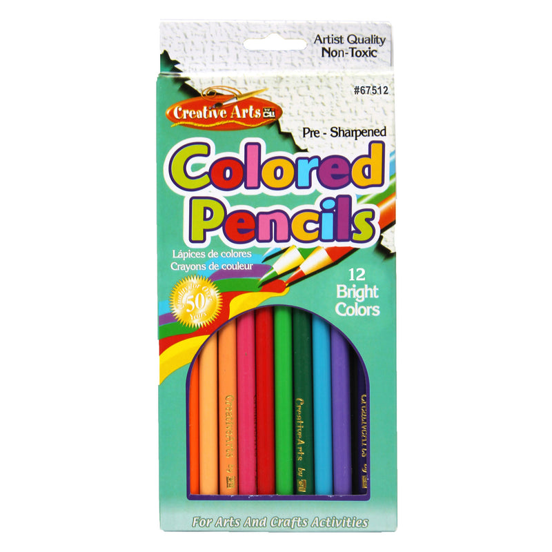 Pre-Sharpened Colored Pencils, Assorted Colors, 7 Inches, 12 Per Set, 12 Sets