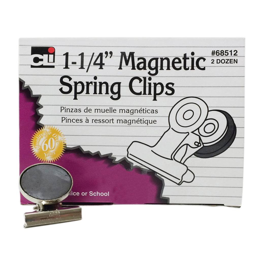 Magnetic Spring Clips 1 1-4in 24bx