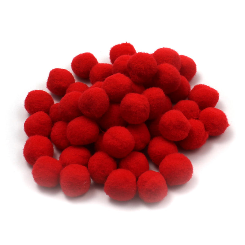 Pom Poms 1in Red 50ct