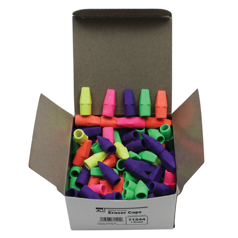 (6 Bx) Economy Eraser Caps Assorted Color