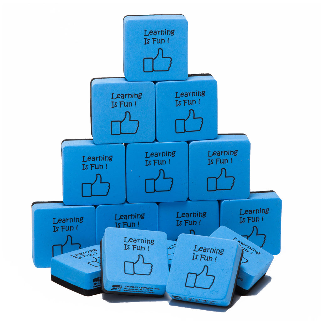 (3 Pk) Whiteboard Eraser Learning Is Fun 15 Pk