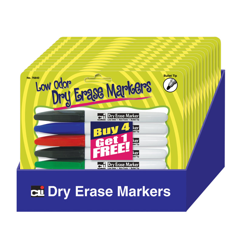 12 Pks Of 5 Pocket Dry Erase Marker Low Odor