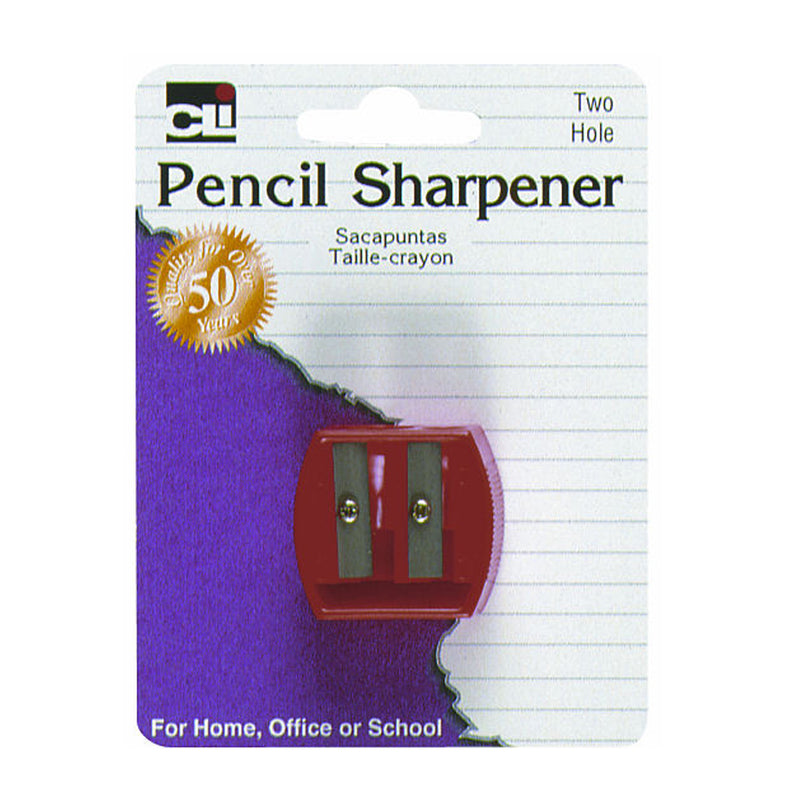 (24 Ea) Two Hole Sharpener Pencil Crayon
