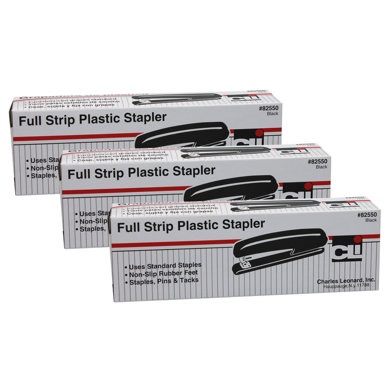 (3 Ea) Black Full Strip Stapler