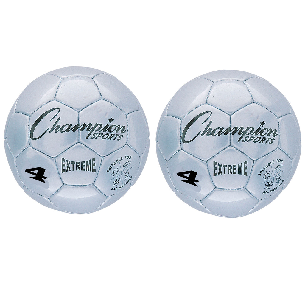 (2 Ea) Soccer Ball Size4 Composite Silver