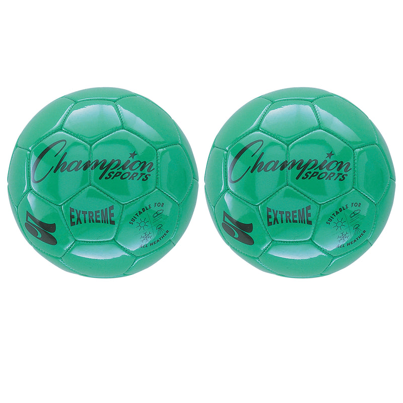 (2 Ea) Soccer Ball Size 5 Composit Green
