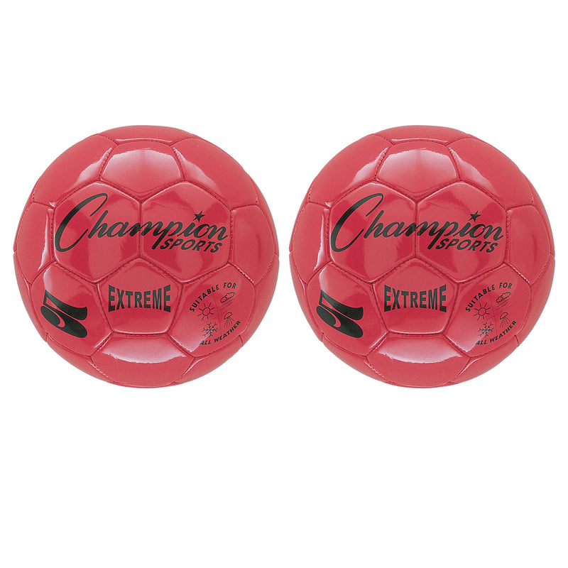 (2 Ea) Soccer Ball Size 5 Composite Red