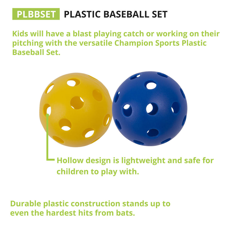 Plastic Balls Baseball Size 6 Set
