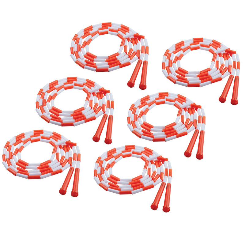 (6 Ea) Plastic Segmented Ropes 10ft Orange & White