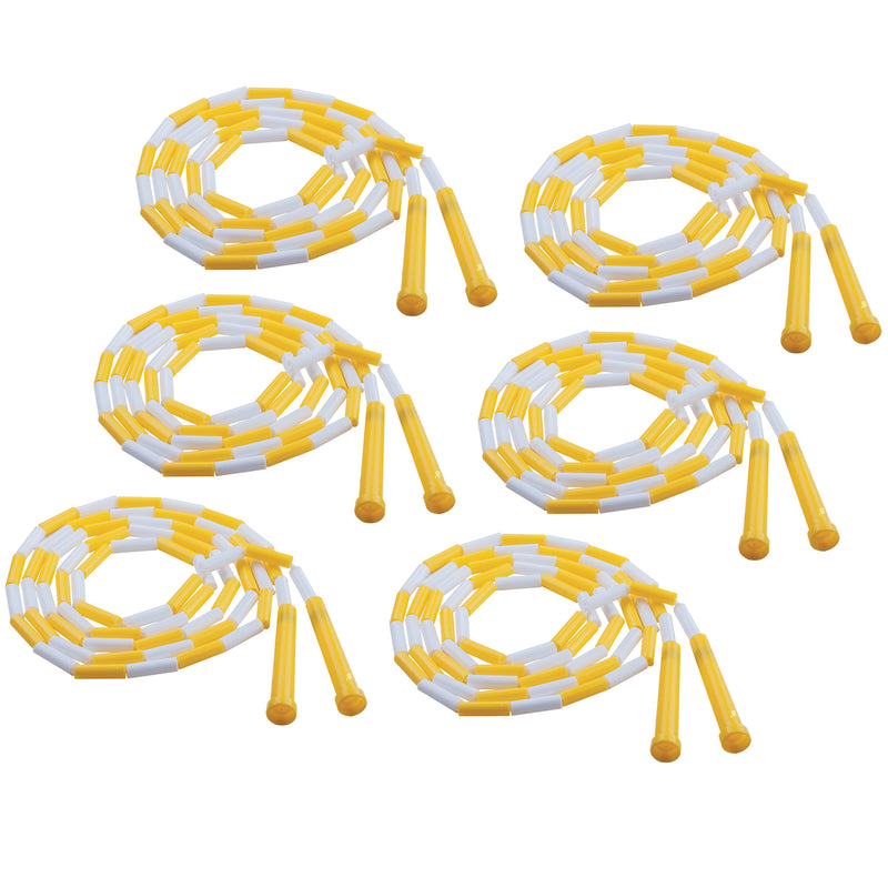 (6 Ea) Plastic Segmented Ropes 8ft Yellow & White