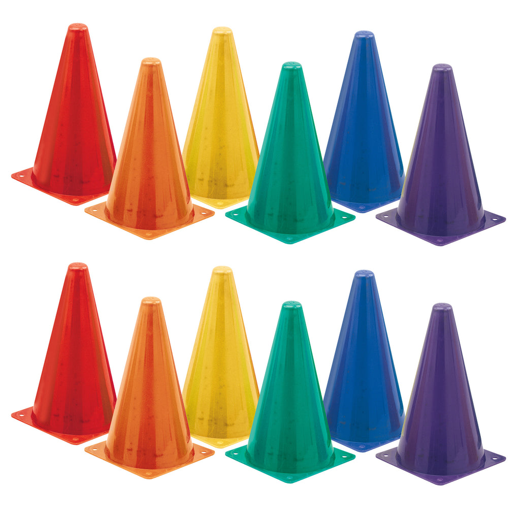 (2 Ea) Hi Visibility Plastic Cone 6 Color Set Fluorescent