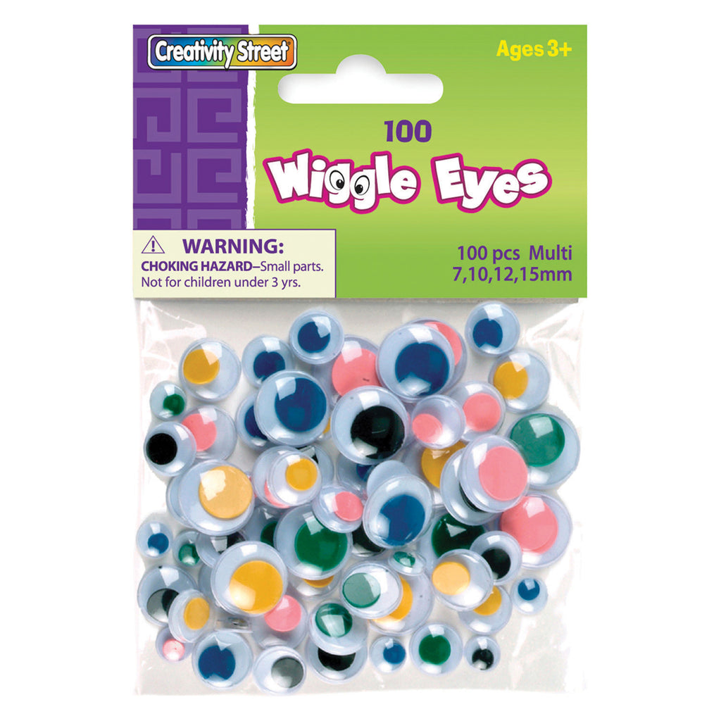 (6 Pk) Wiggle Eyes Asst Size 100 Multi Color