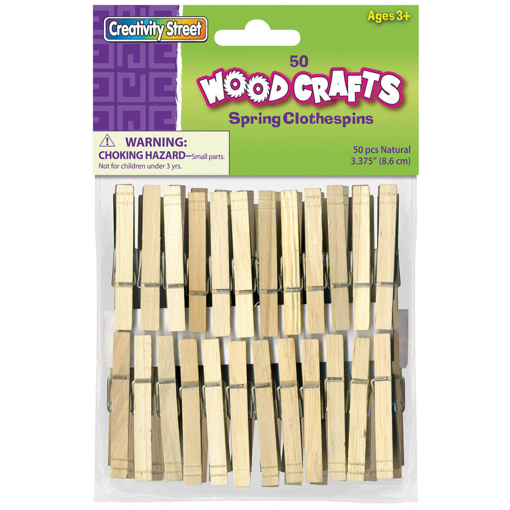 (6 Pk) Spring Clothespins 50 Per Pk