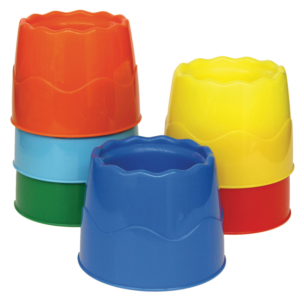 (2 Pk) Stackable Water Pots Asst Colors 4.5x3.5 6 Per Set