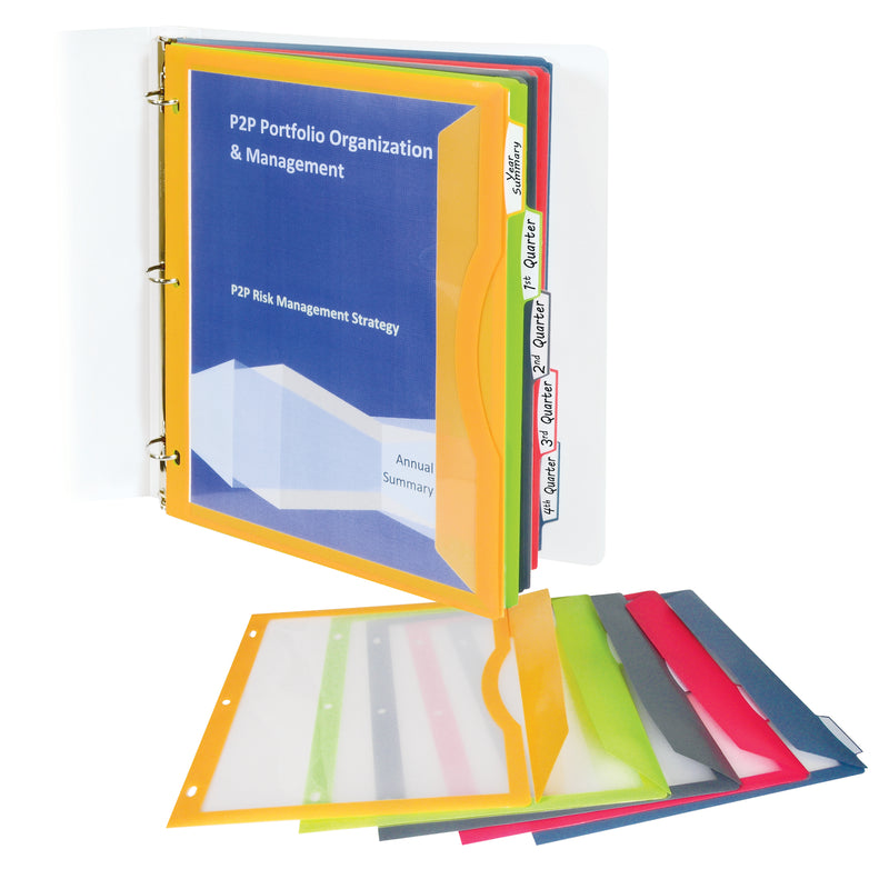 (6 Pk) C Line Binder Pockets With Write Ontabs